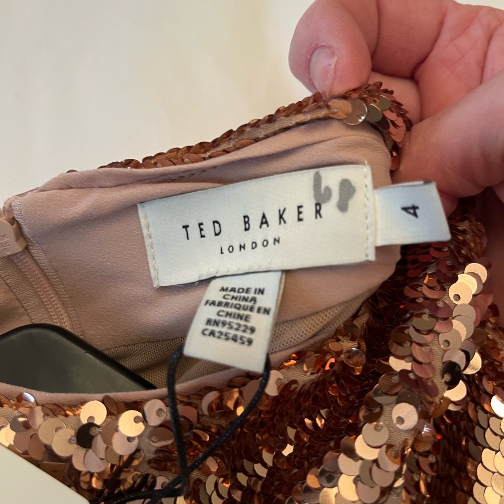 Ted Baker long sleeve sequin mock turtleneck top - Picture 5 of 6